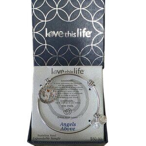 Love This Life Bangle Bracelet w/Charms Expandable NIB